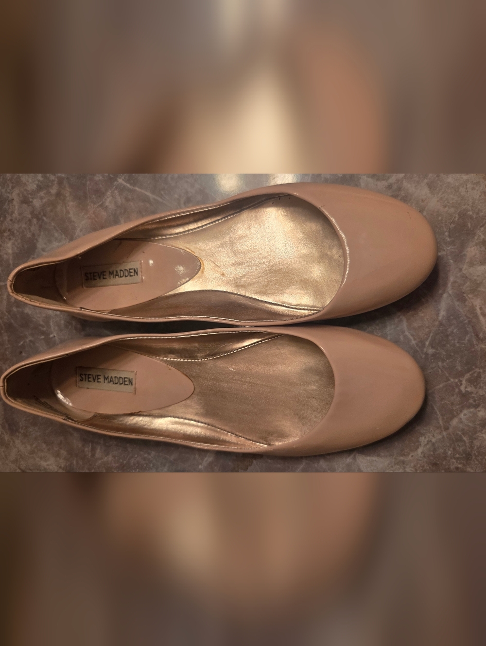 Steve Madden Nude Patent Ballet Flats